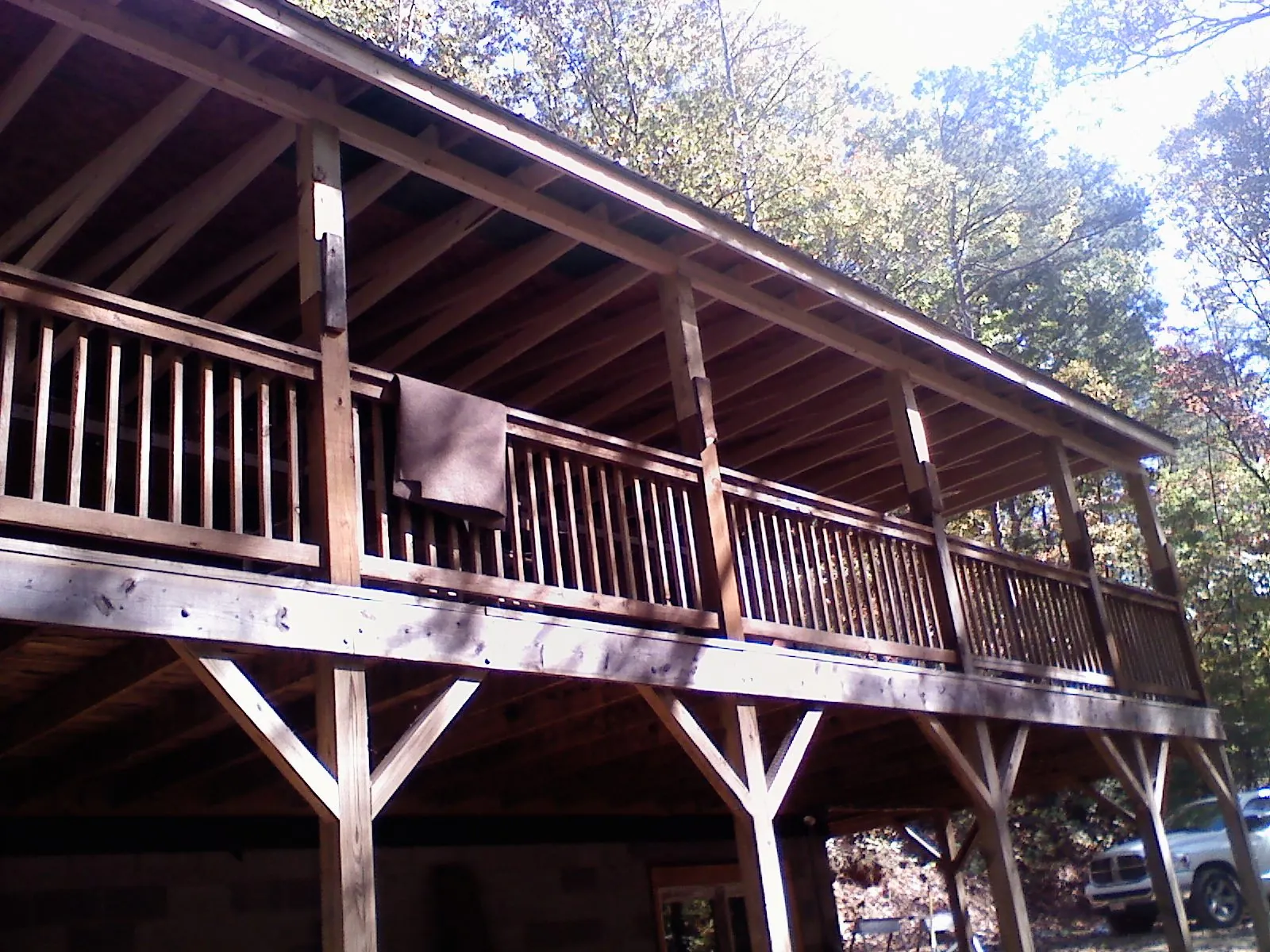 Timber framing under a new elevated porch and deck — Roof Leak Repair in Hanover by Roofing Brothers